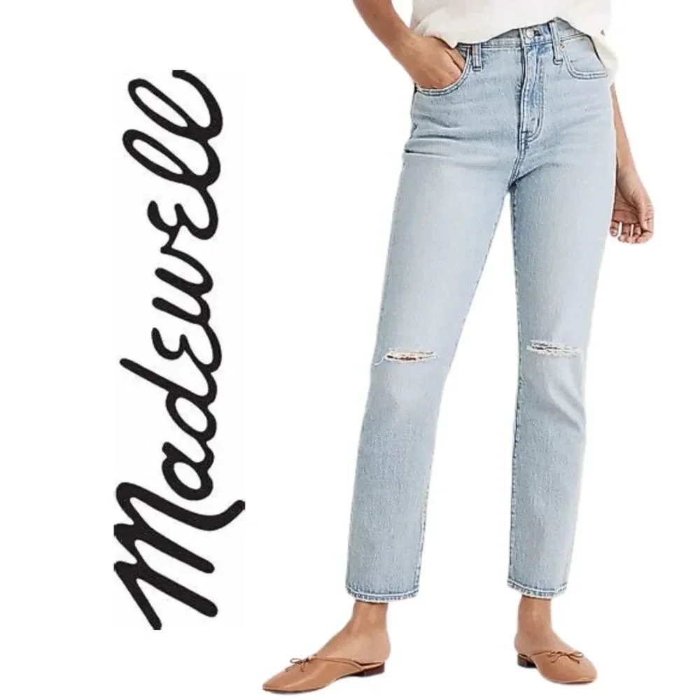 Madewell,â High-Rise Slim Crop Boyjean Distressed Boyfriend Jeans, Dumas, Light